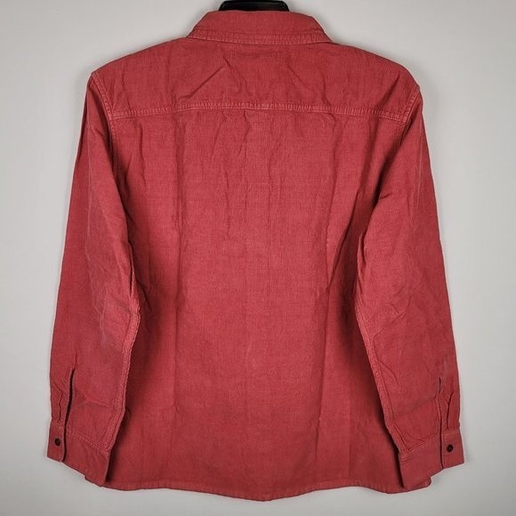 OUTERKNOWN $128 Townes Corduroy Button Shirt Henna Red Long Sleeve Size XL - Picture 6 of 13